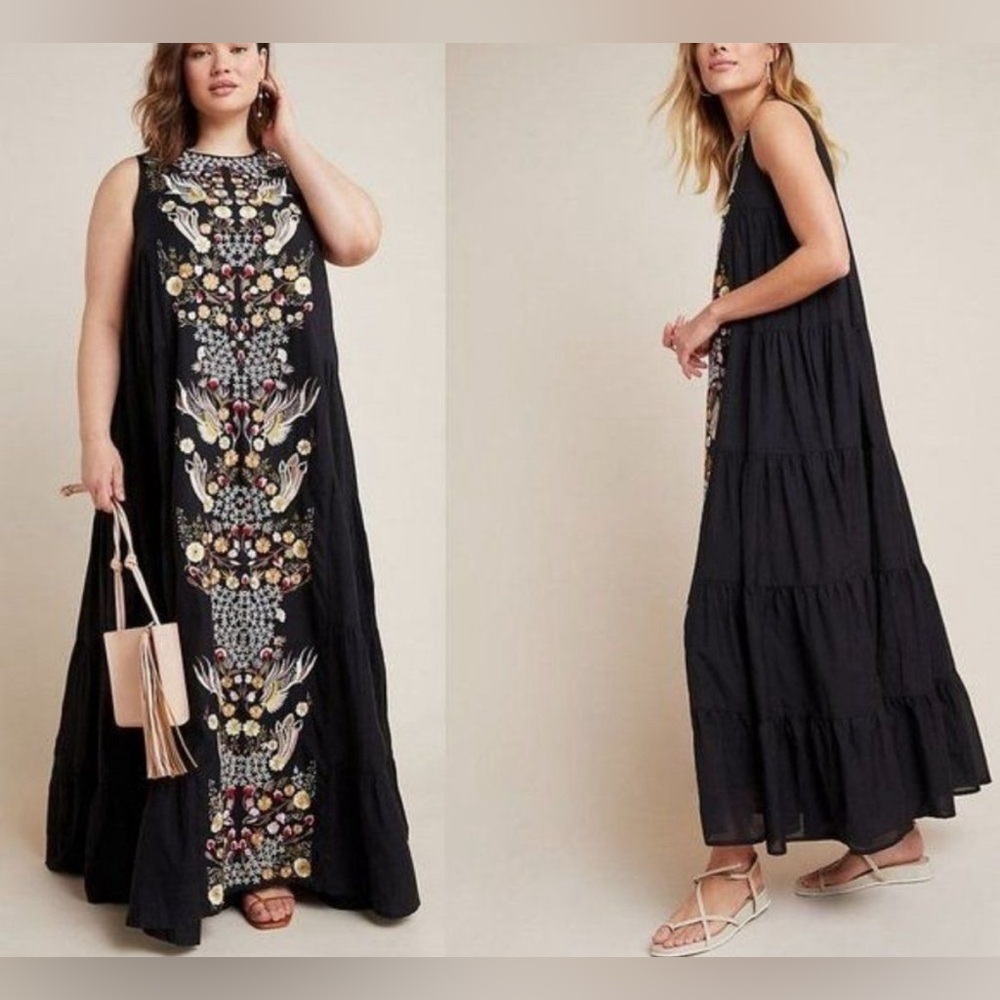 Samant Chauhan Jacaranda Dress maxi tiered floral embroidered maxi blogger fave